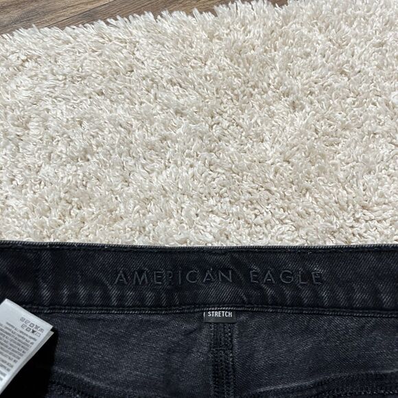 American Eagle 4 Long Black Retro Whiskered High Rise '90s Skinny Jeans - Picture 5 of 7